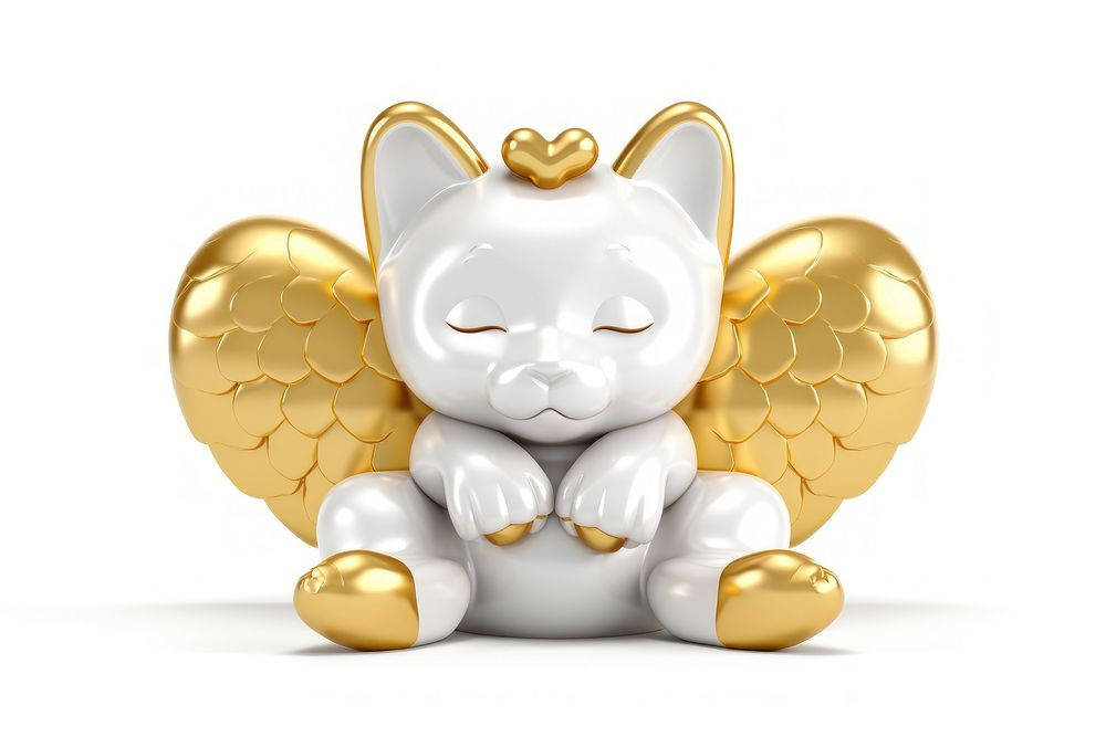 Angel wings gold figurine white.