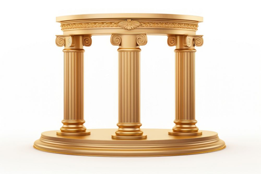 Podium architecture column gold.