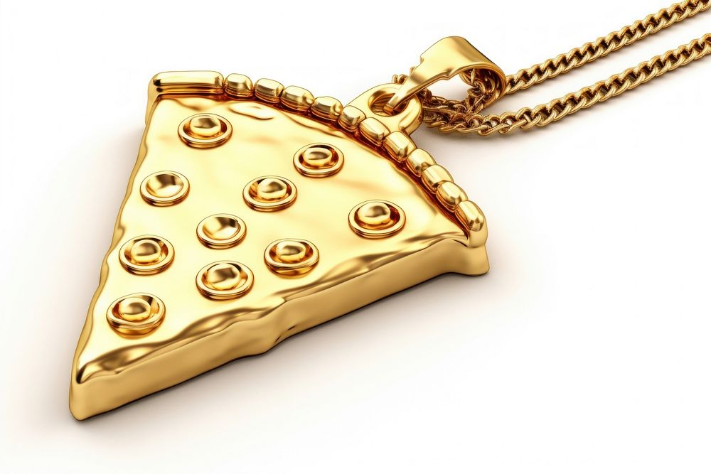 Pizza gold necklace pendant.