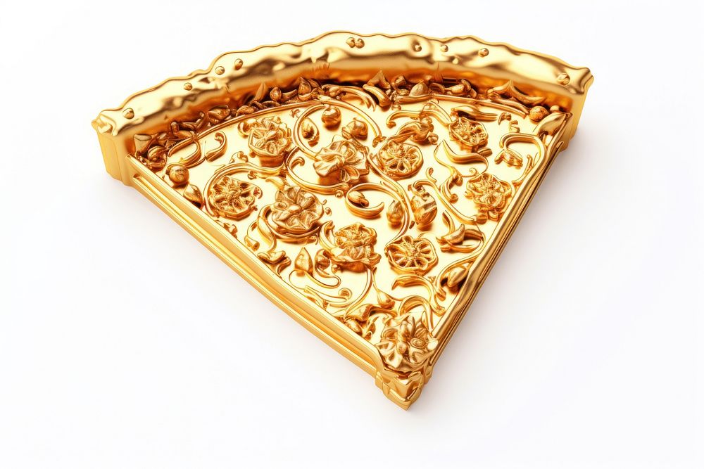 Pizza gold jewelry pendant.