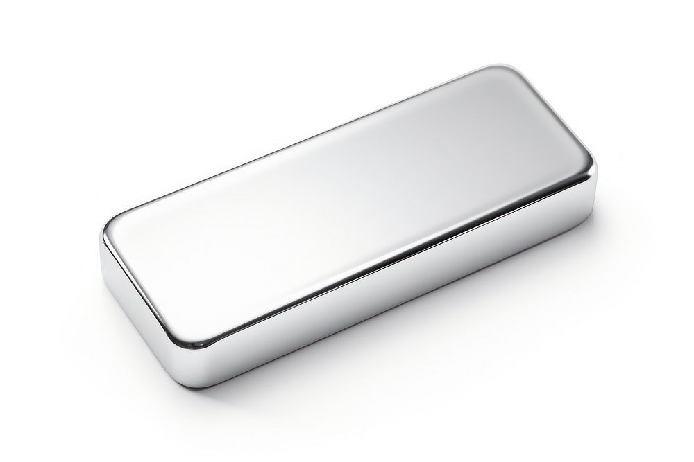 Rectangle Chrome material silver platinum shiny.