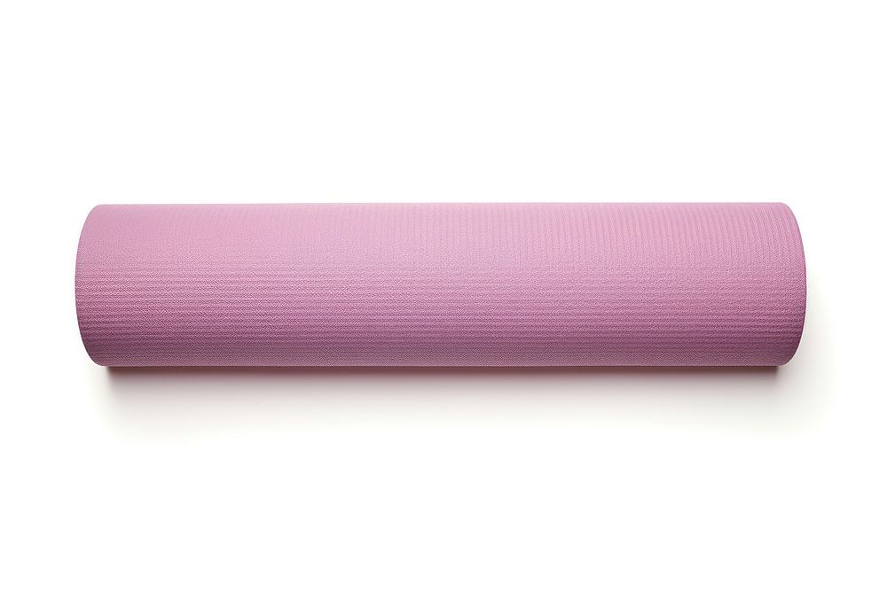 Hand rolling her Yoga mat white background simplicity rectangle.