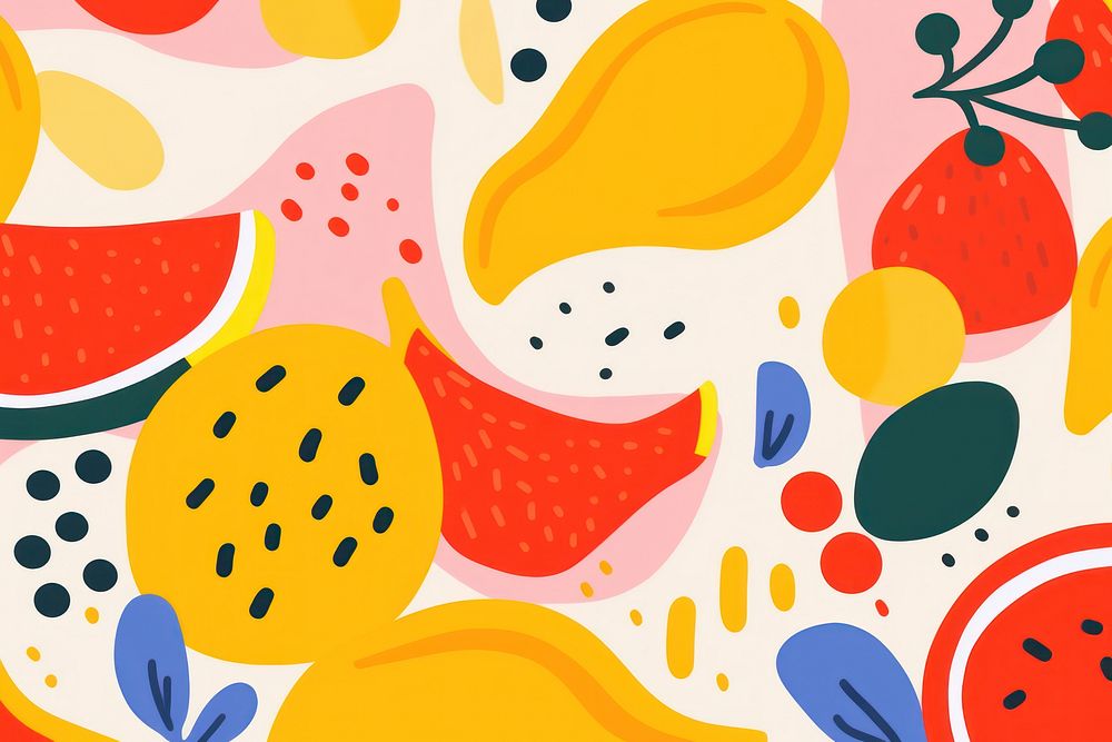 Fruits backgrounds painting pattern.