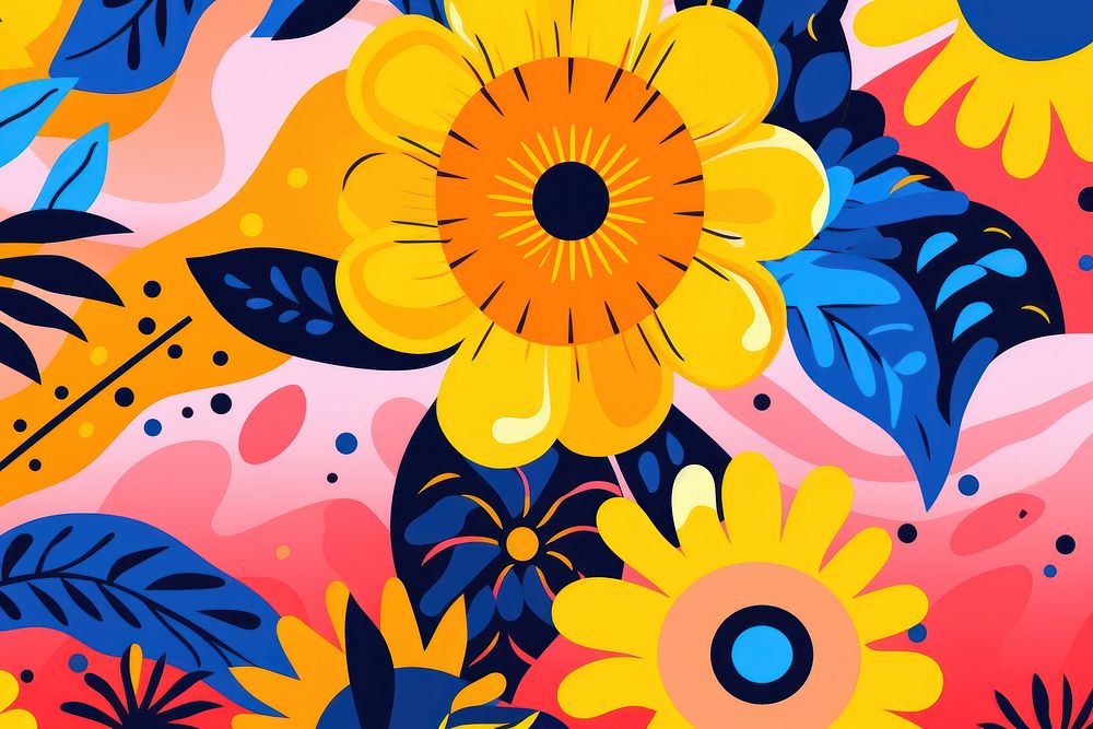 Sun flowers backgrounds abstract painting.