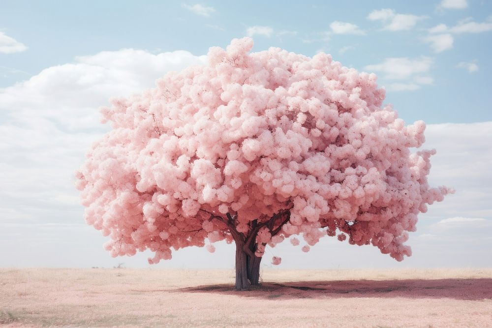 Light Pink Cherry Tree tree outdoors blossom. AI generated Image by rawpixel.