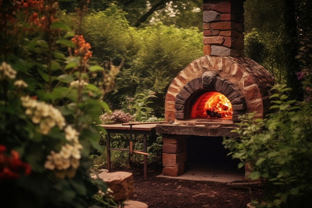 Pizza oven architecture fireplace outdoors. AI generated Image by rawpixel.