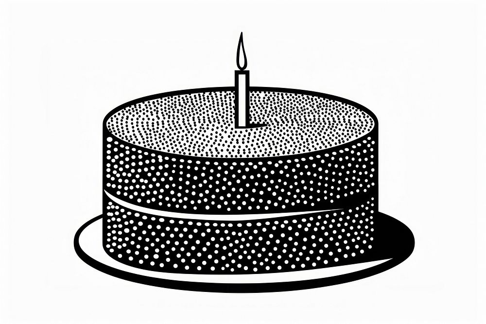 Birthday cake dessert candle black.