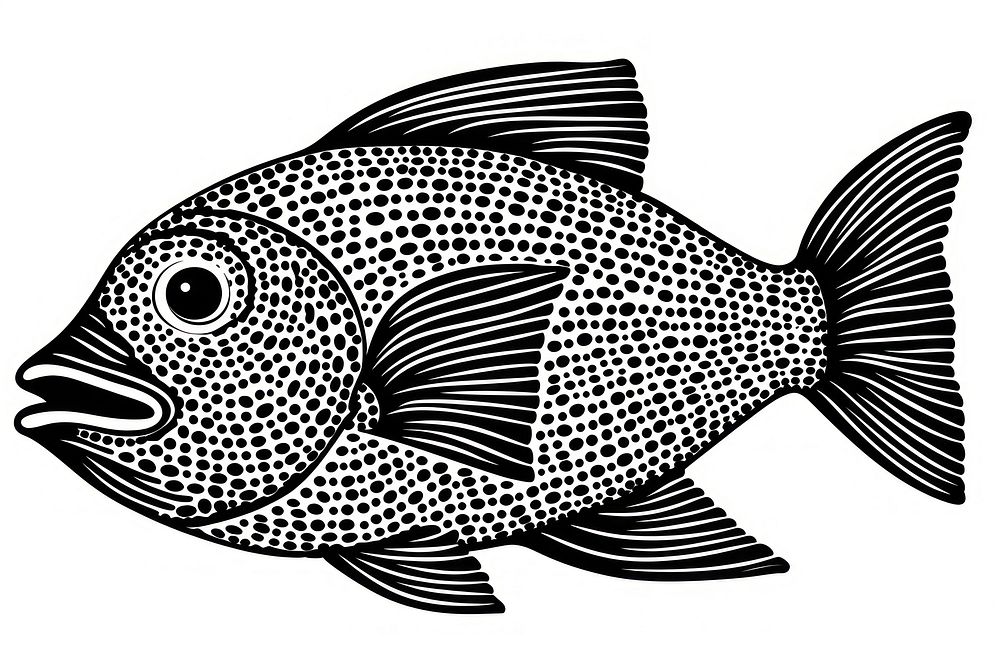 Fish animal black monochrome.