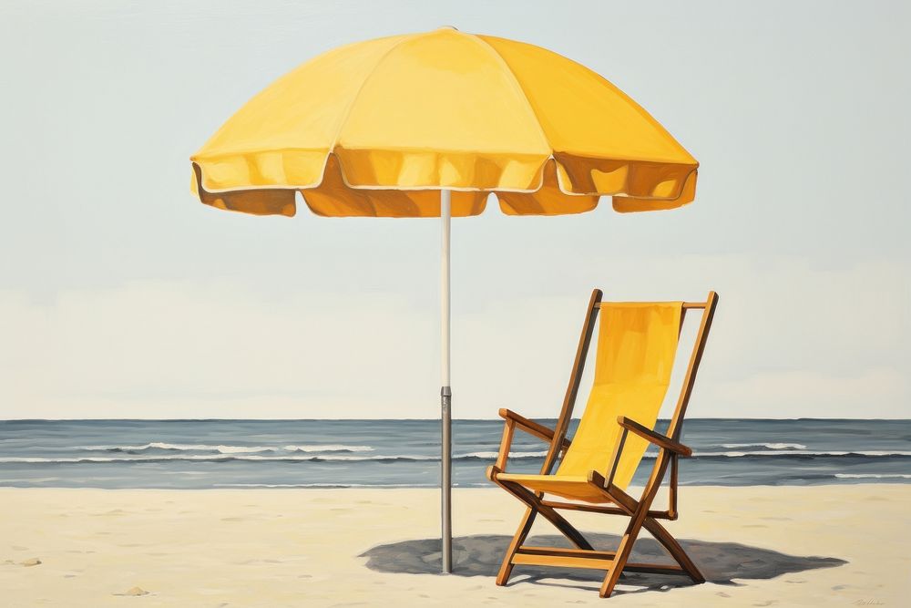 Beach chair furniture umbrella. 