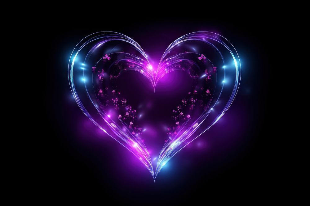 Heart purple light night.