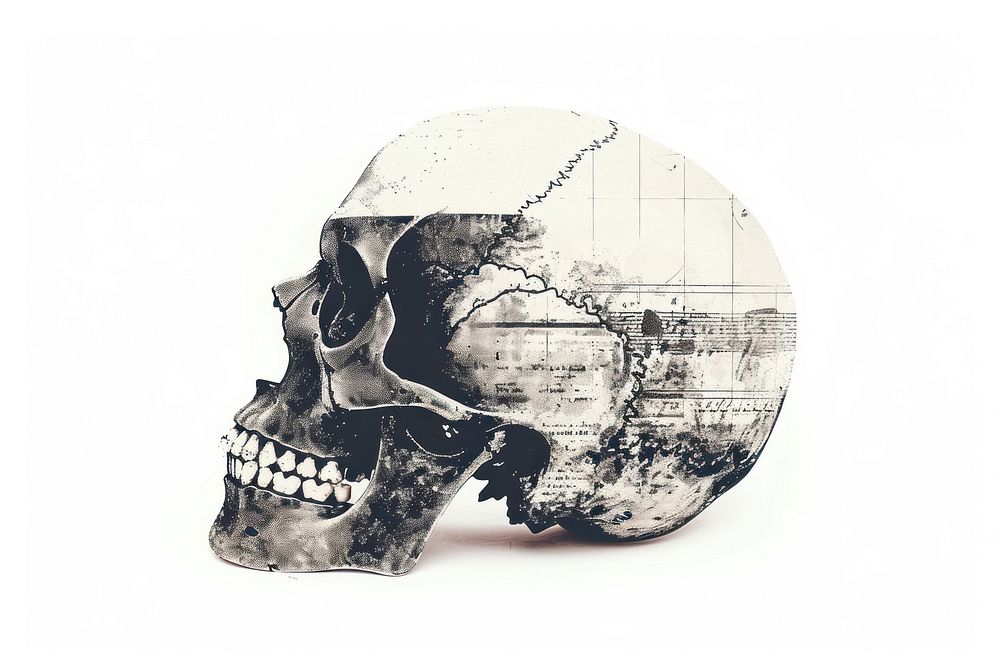 Skull art white background accessories.