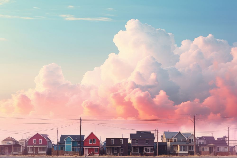  Small town background outdoors nature cloud. AI generated Image by rawpixel.