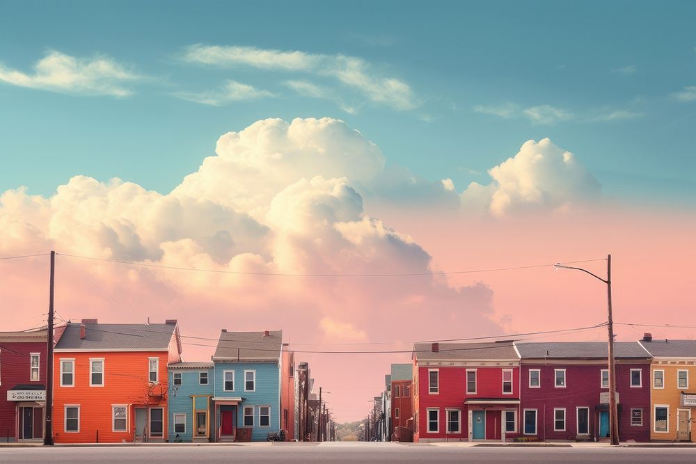  Small town background architecture outdoors building. AI generated Image by rawpixel.