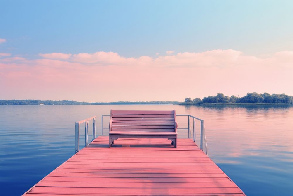  Peacful lake background outdoors horizon nature. AI generated Image by rawpixel.