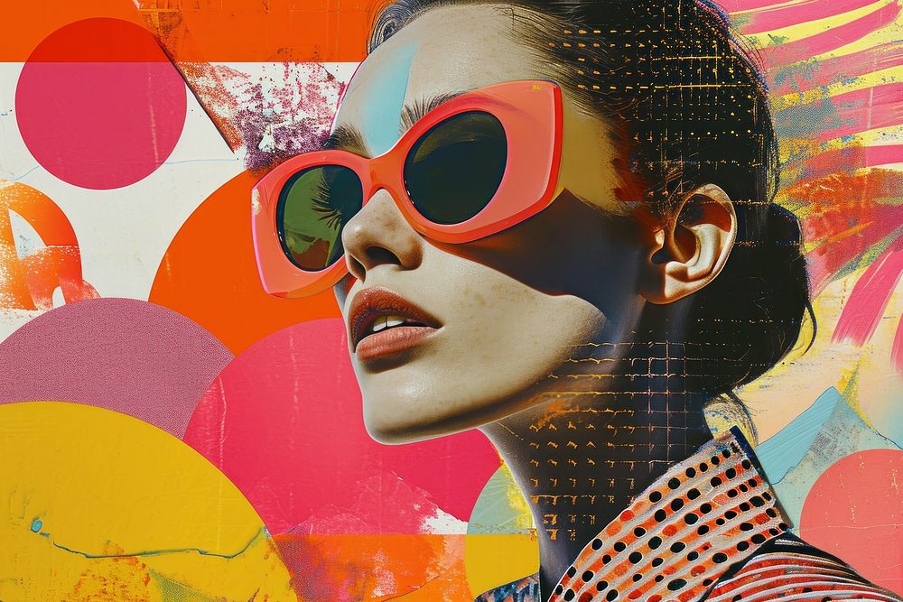 Abstract art sunglasses portrait.