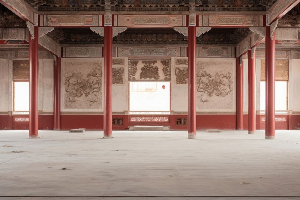 Chinese temple architecture building flooring.