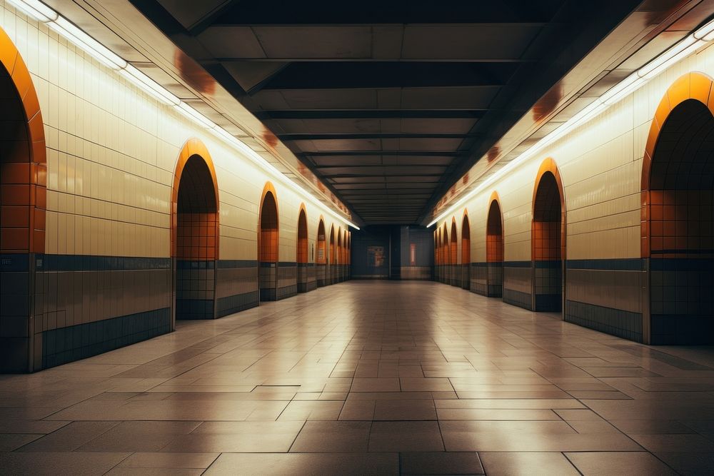 Subway station architecture corridor building.