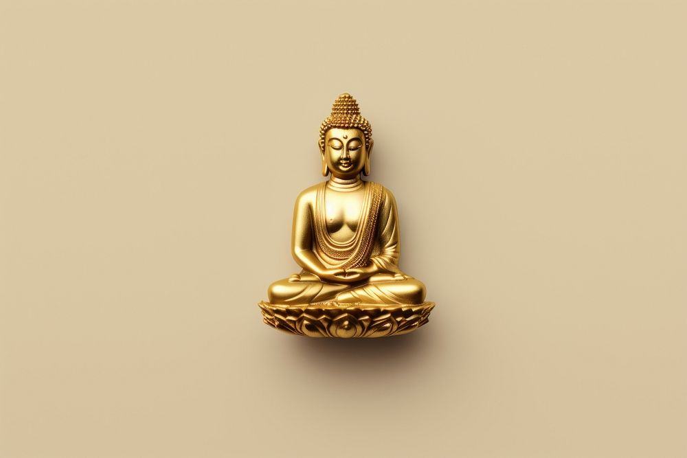 A little brass budha gold representation spirituality. AI generated Image by rawpixel.