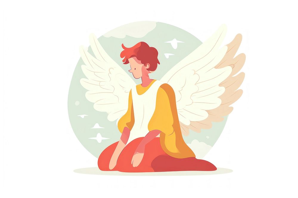 Angel representation spirituality cross-legged.