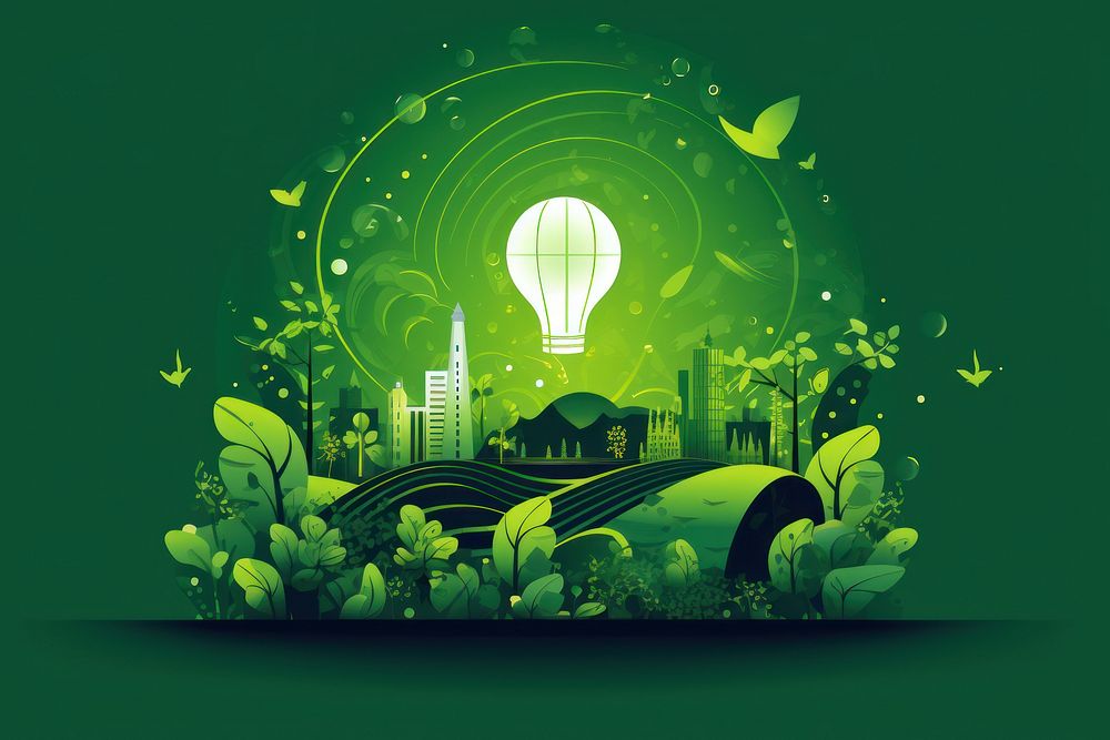Green energy graphics light architecture.