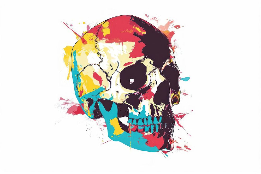 Skull painting graphics art.