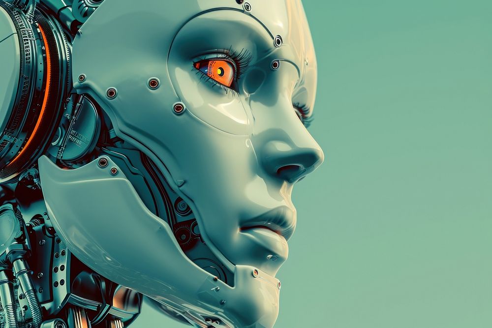Artificial intelligence robot technology futuristic.