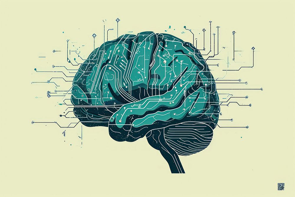Artificial intelligence diagram brain advertisement.