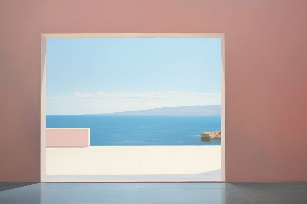  Sea sunlight window architecture tranquility. AI generated Image by rawpixel.