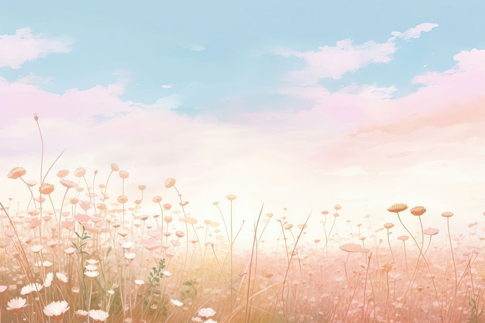  Field of wildflower backgrounds outdoors nature. AI generated Image by rawpixel.