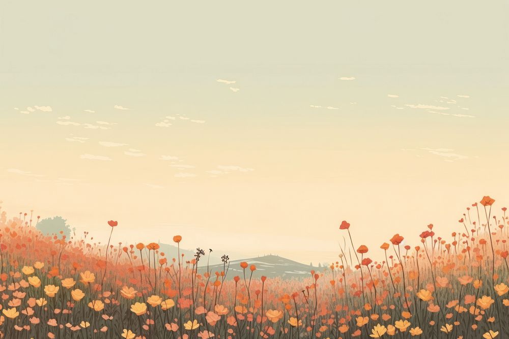  Field of wildflower backgrounds landscape grassland. AI generated Image by rawpixel.