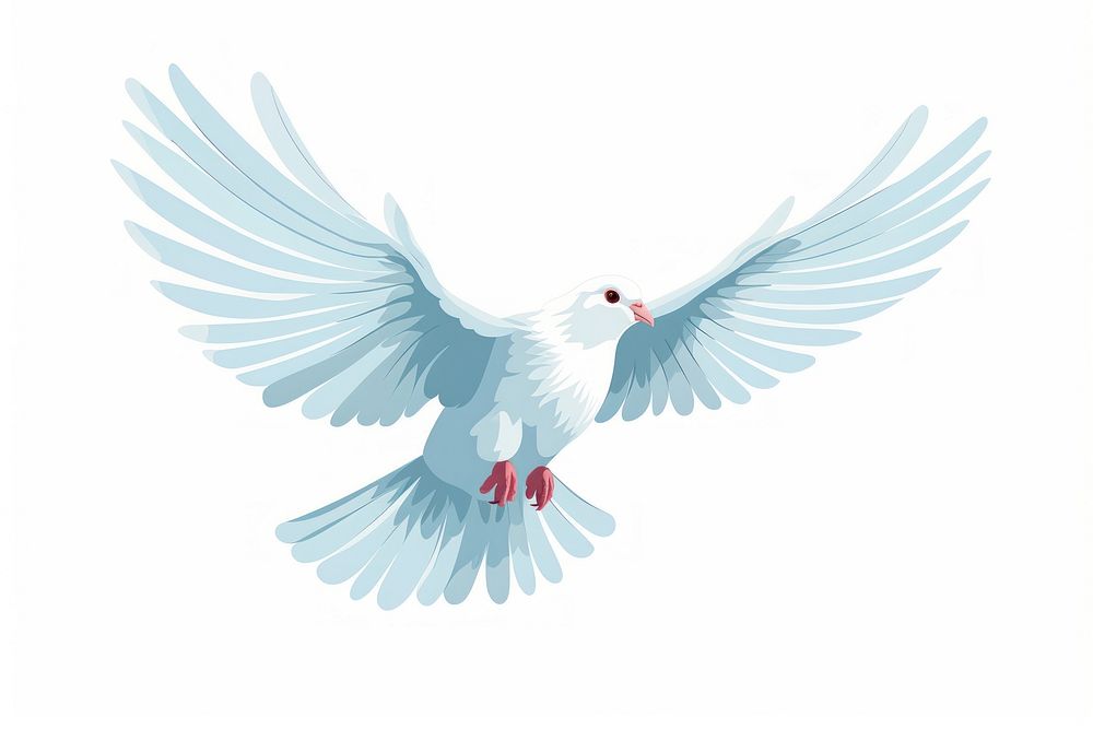 White pigeon flying animal bird white background. AI generated Image by rawpixel.