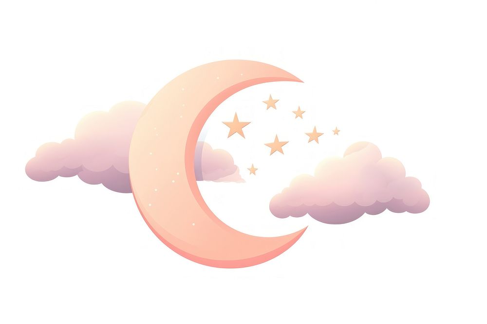 Romantic half moon on the clouds astronomy night sky. AI generated Image by rawpixel.