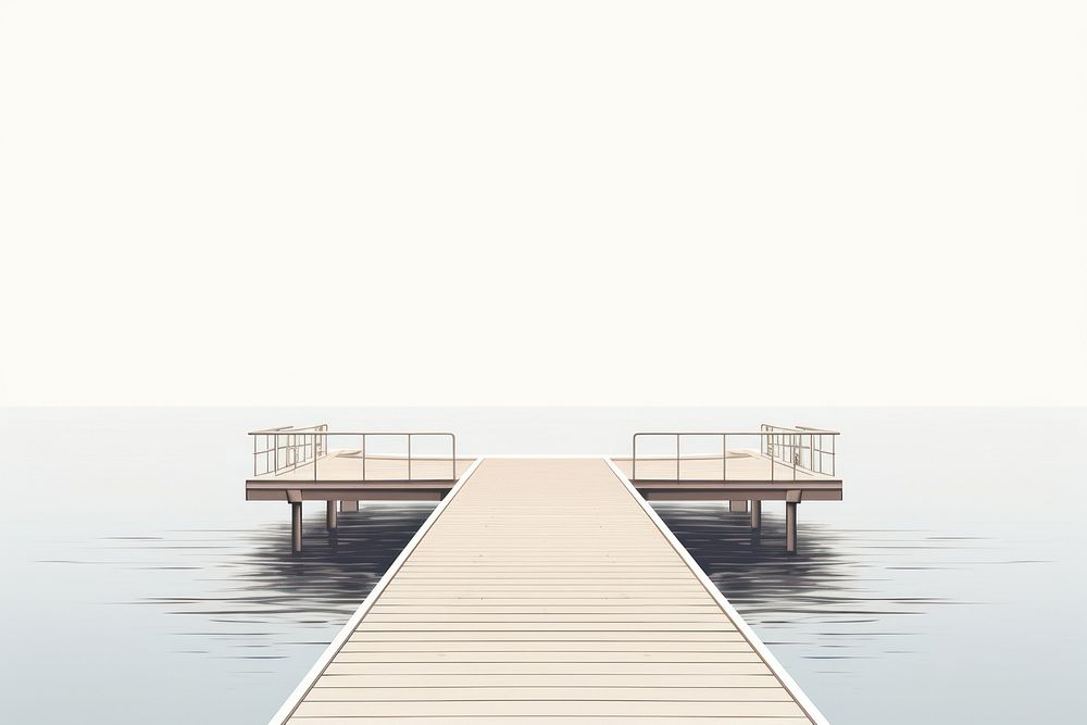 Drone view of pier over lake boardwalk outdoors dock. AI generated Image by rawpixel.