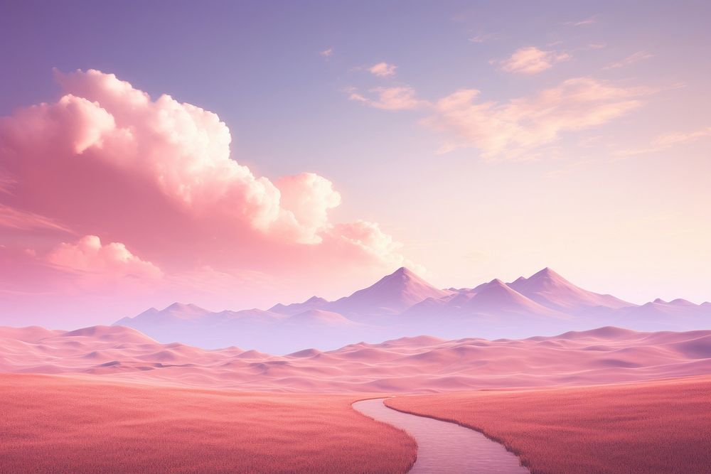  Surreal dreamy landscape background backgrounds outdoors nature. AI generated Image by rawpixel.
