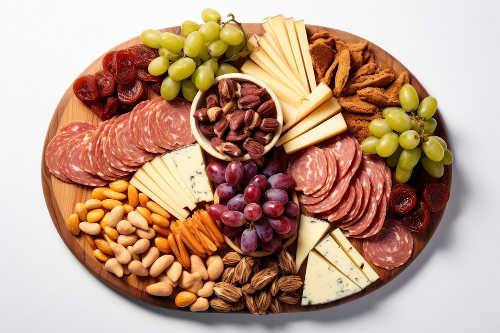 Cheese meat platter grape. AI generated Image by rawpixel.
