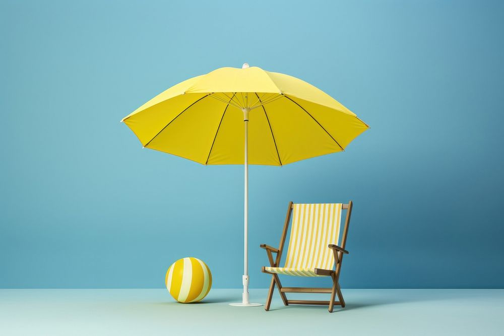 Umbrella chair furniture yellow. AI generated Image by rawpixel.