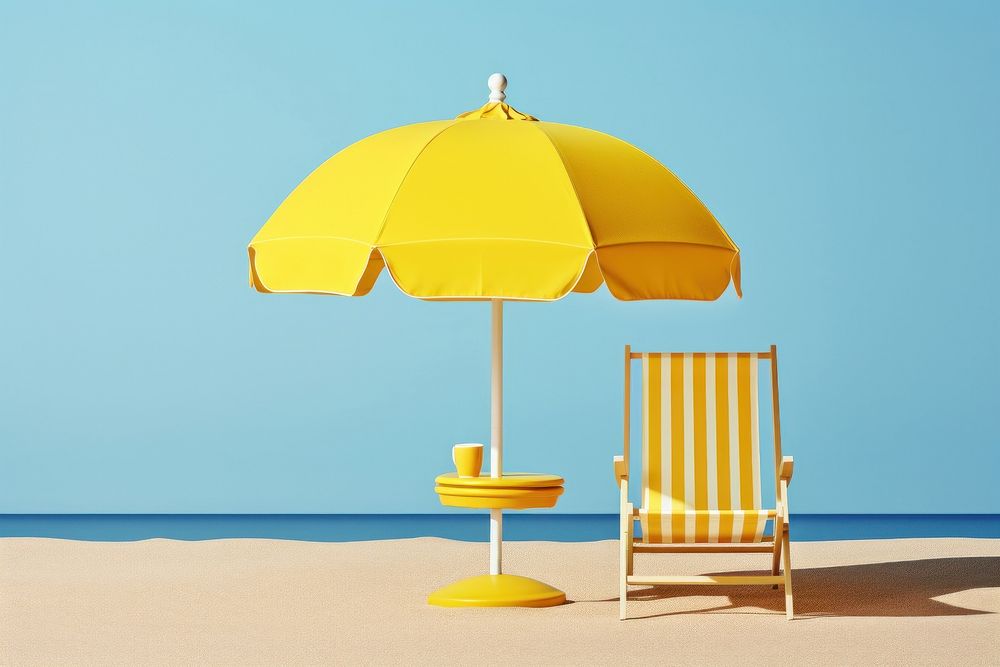 Umbrella chair beach furniture. AI generated Image by rawpixel.