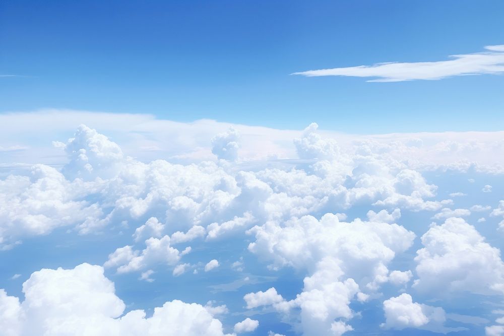 Clouds and blue sky from the airplane window cloud outdoors horizon. AI generated Image by rawpixel.