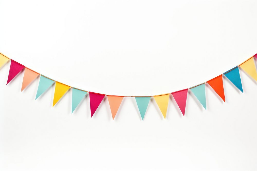 Colorful festival party bunting white background celebration decoration. AI generated Image by rawpixel.