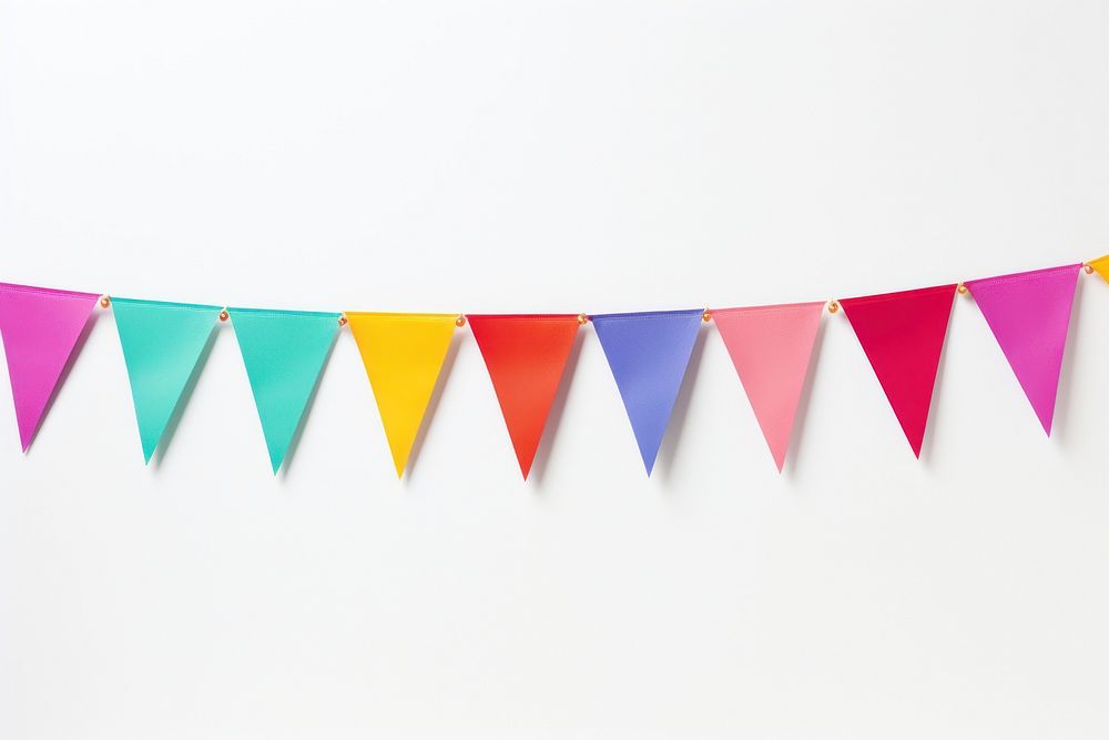Colorful festival party bunting white background clothesline celebration. AI generated Image by rawpixel.