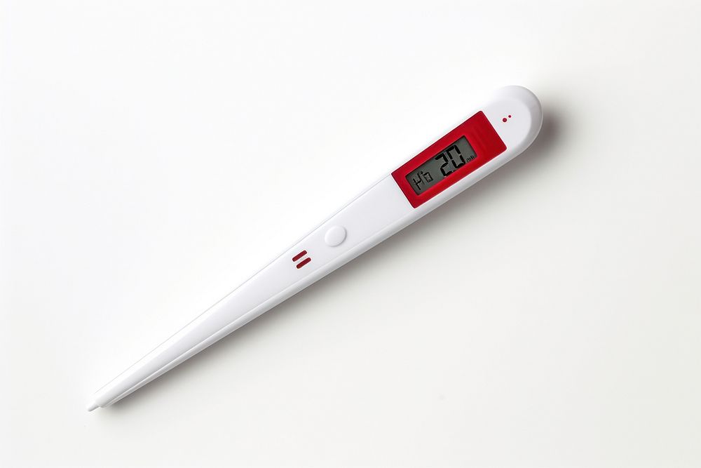 Digital thermometer white background technology weaponry. AI generated Image by rawpixel.