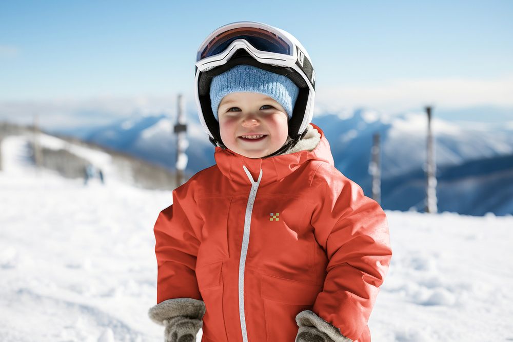 Little boy at ski resort