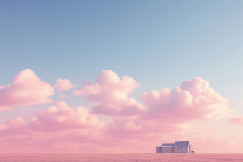Pink cloud sky outdoors horizon nature. AI generated Image by rawpixel.