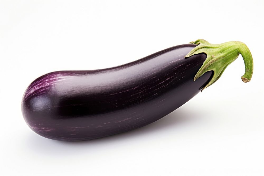 Ripe eggplant vegetable food white background. AI generated Image by rawpixel.
