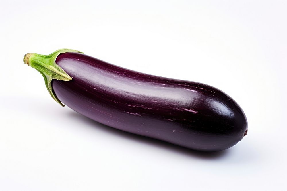 Ripe eggplant vegetable food white background. AI generated Image by rawpixel.
