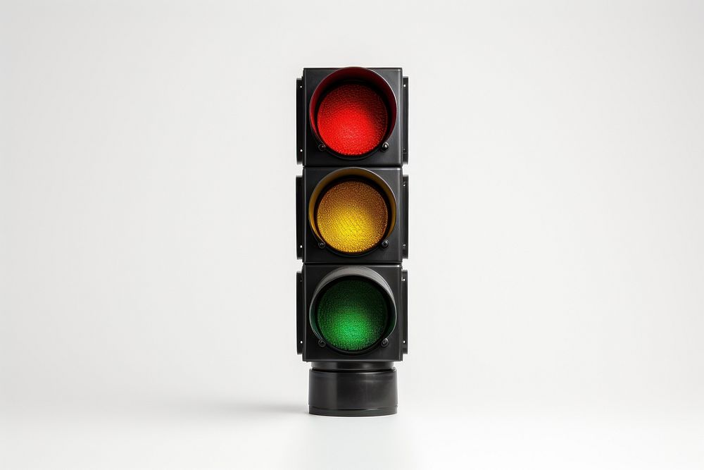 Traffic lights white background electronics technology. AI generated Image by rawpixel.