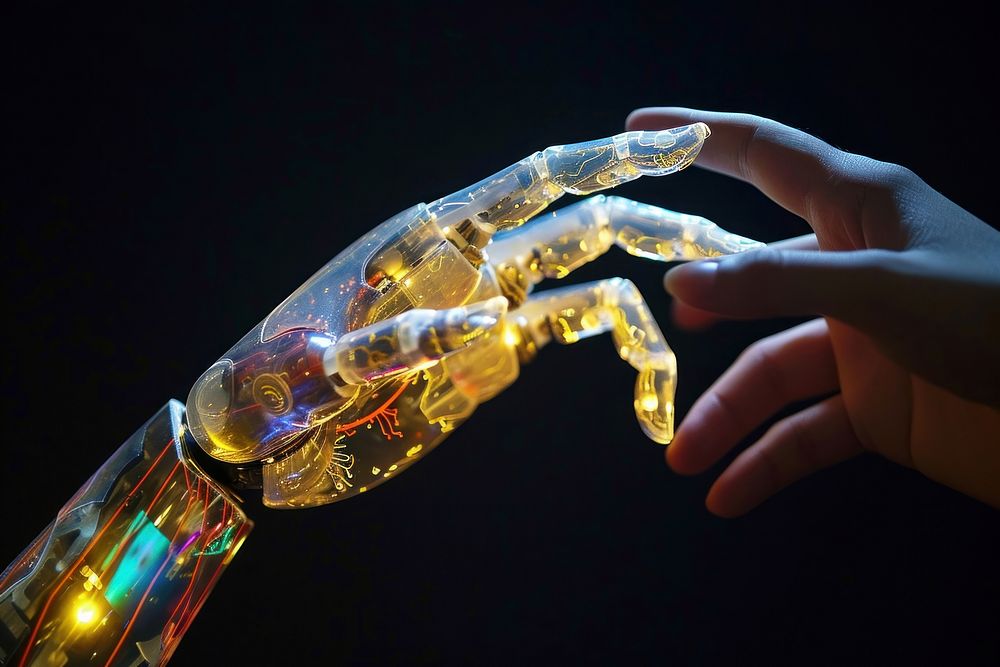 Artificial intelligence hand jewelry finger.