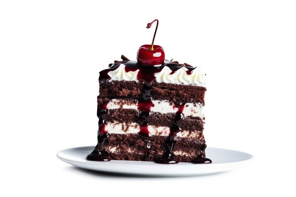 Black forest cake dessert fruit cream.