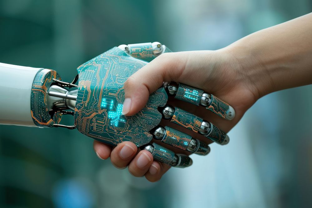 Artificial intelligence hand finger human.