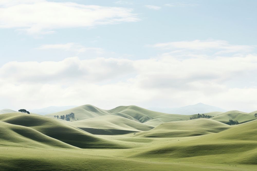 Hills in au tumnx landscape grassland outdoors. AI generated Image by rawpixel.